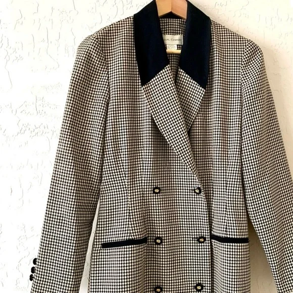 Casual Corner Black and White Checkered Blazer - Picture 1 of 6